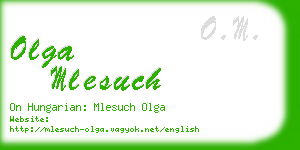 olga mlesuch business card